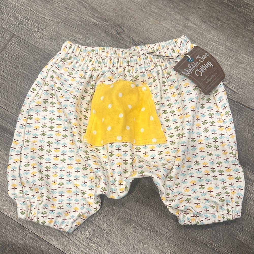 Matilda Jane Kids Diaper Cover with Yellow Polka Dot Patch NWT NEW